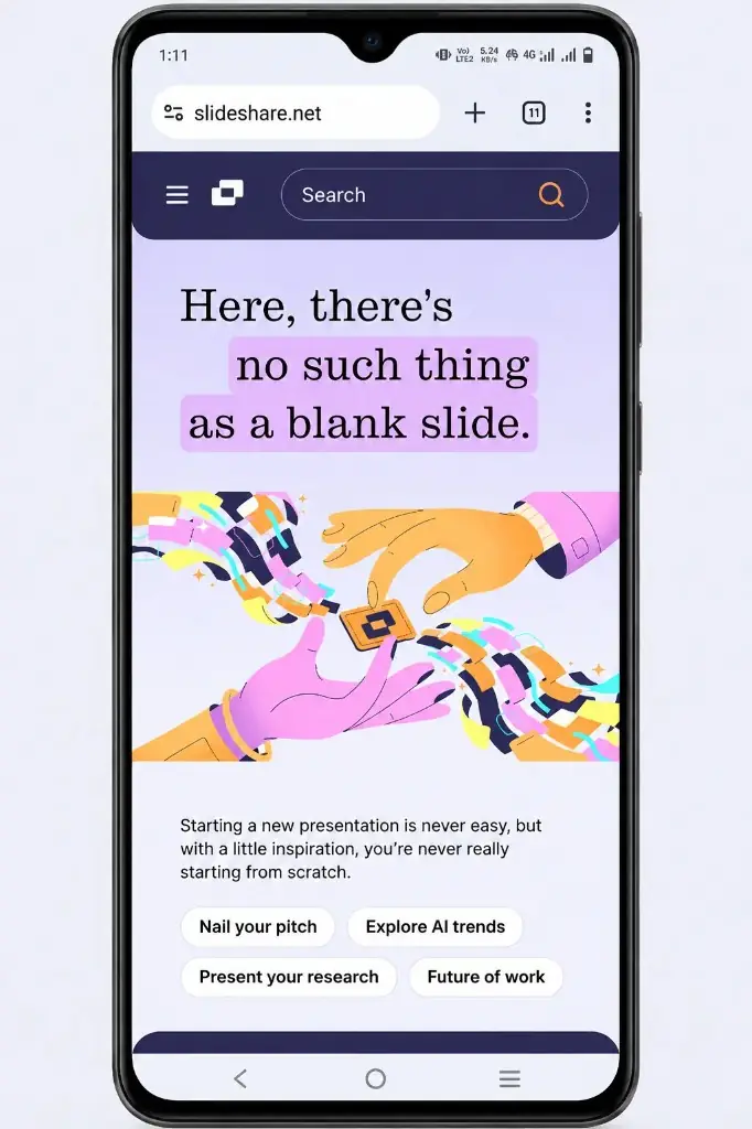 SlideShare downloader mobile guide: open SlideShare on phone
